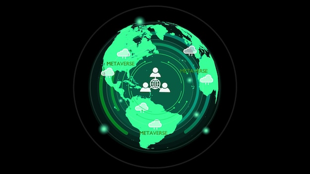 3d ha reso le immagini dell'illustrazione della terra olografica che mostrano le telecomunicazioni internet in tutto il mondo