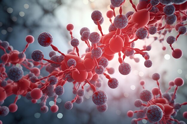 3d rendered illustration of a molecule Generated AI