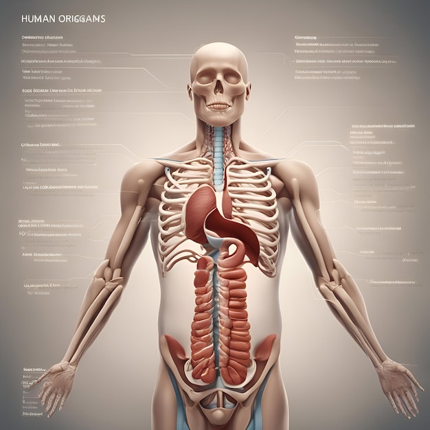 사진 남성 해부학의 3d 렌더링 일러스트레이션 소화 기관과 이
