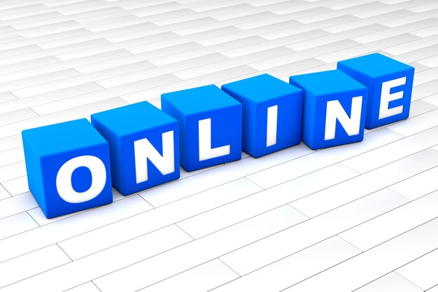 3D rendered illustration of the word Online