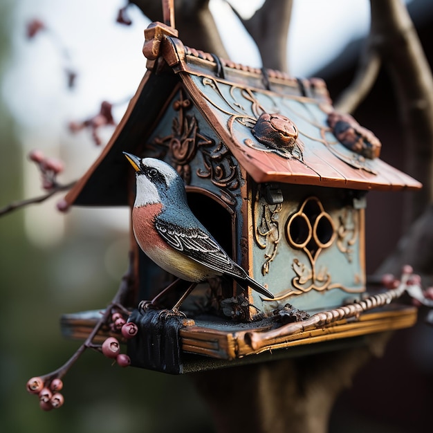 Photo 3d rendered image of a bird house