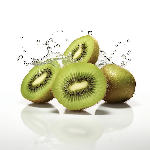 Photo 3d rendered image of kiwi fruit on white background