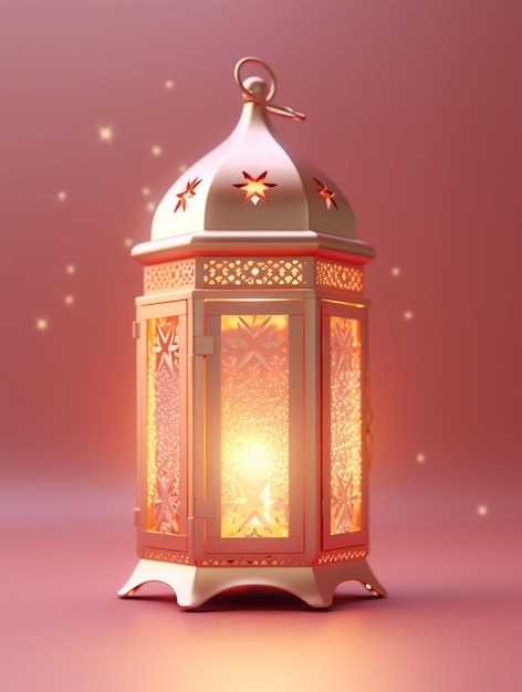 3D rendered Islamic lantern