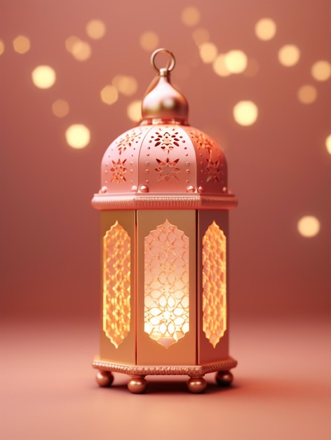 3D rendered Islamic lantern