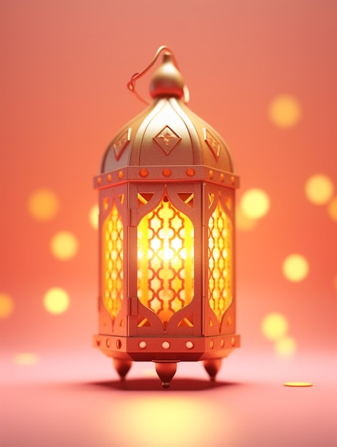 3D rendered Islamic lantern