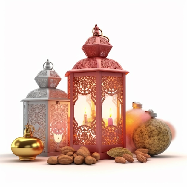 3D rendered Islamic lantern