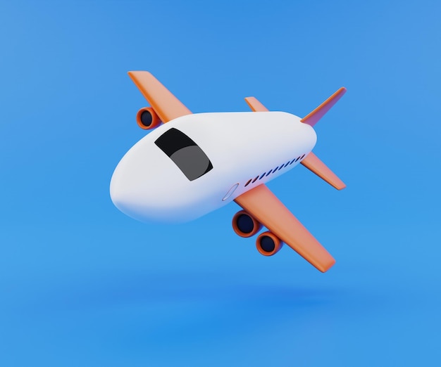 3Dレンダリングされた孤立した飛行機