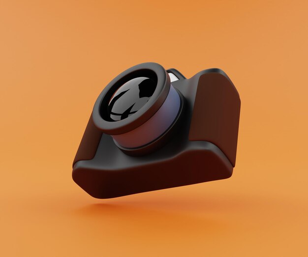 3d rendered isolated dark camera