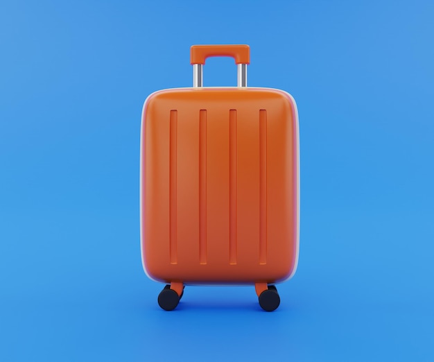 3d rendered isolated orange travel bag