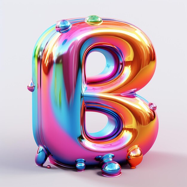 3d rendered letters text dripping with cool 3D fresh colors