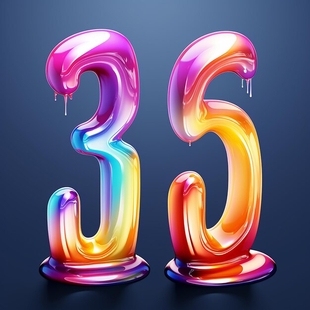 Photo 3d rendered letters text dripping with cool 3d fresh colors