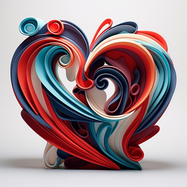 3D rendered Love written in up to date typography with unobtrusive heart complements