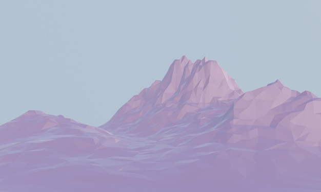 3D rendered low poly mountain.