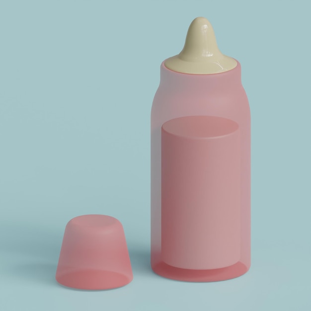 Photo 3d rendered milk bottle perfect for baby product design project