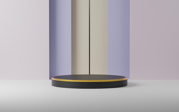 3D rendered multi colour podium