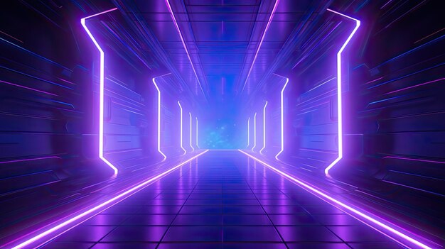 3d rendered neon tunnel background