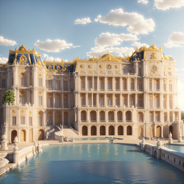 3d rendered Palace of Versailles