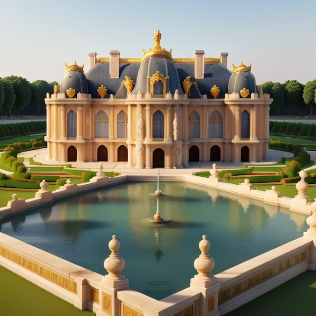 3d rendered Palace of Versailles