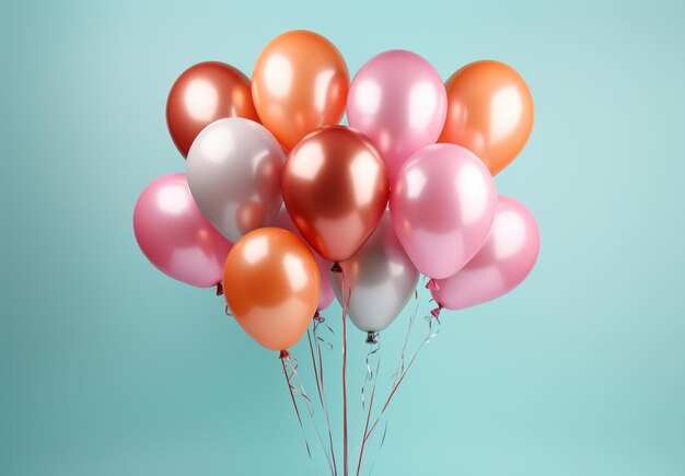 3d rendered pastel balloons on the pastel background