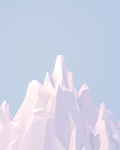 3d rendered pastel mountain peak