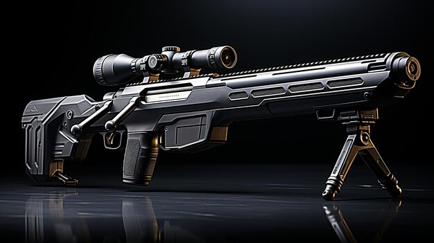 Photo 3d rendered photo of army weapons and instruments