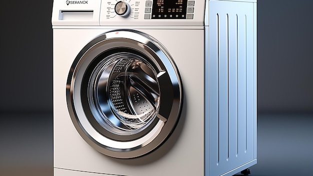 3d rendered photo of automatic cloth washing machine