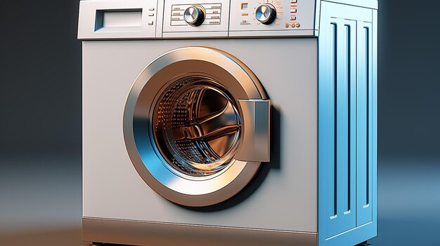 Photo 3d rendered photo of automatic cloth washing machine