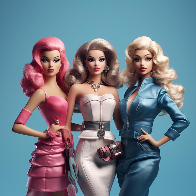 3d rendered photo of barbies