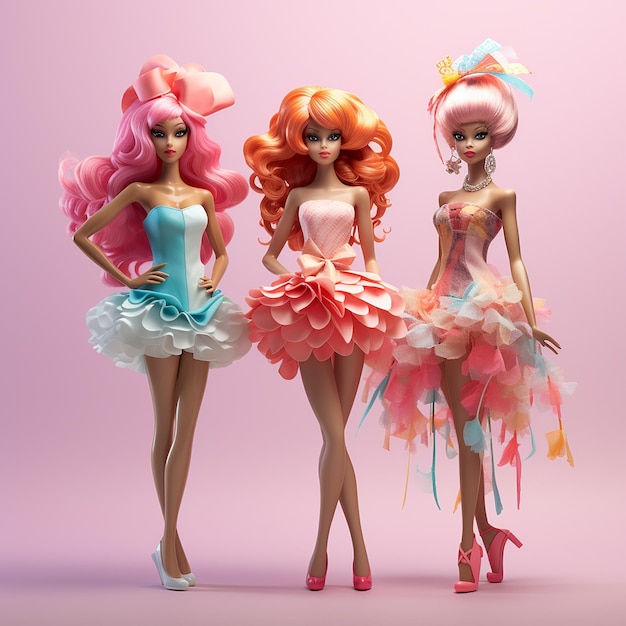 Photo 3d rendered photo of barbies