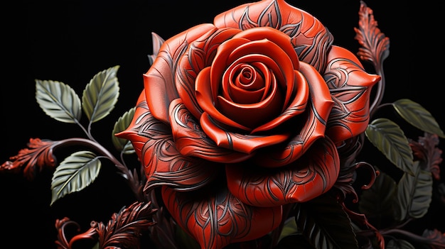 3d rendered photo of beautiful rose design