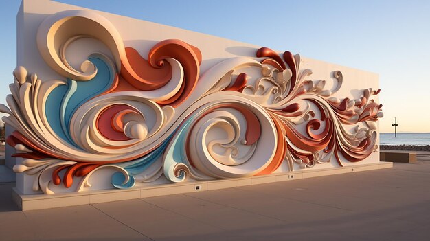 Photo 3d rendered photo of beautiful street art design