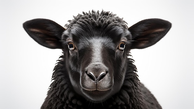 3d rendered photo of a black sheep on white background