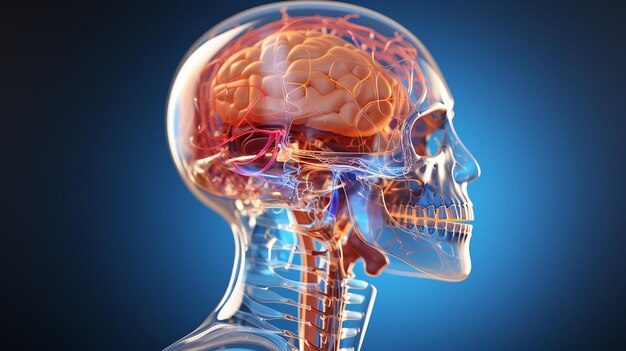 3d rendered photo of brain inner detailing structure