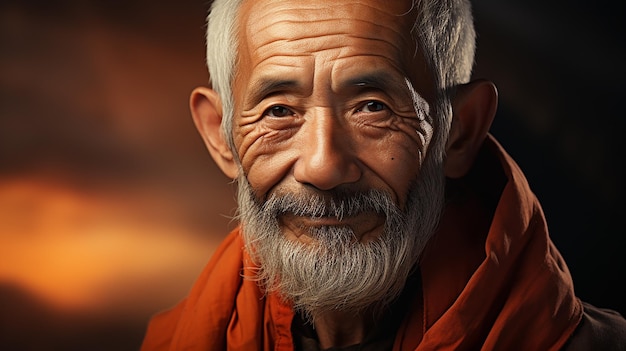 3d rendered photo of Buddhist man