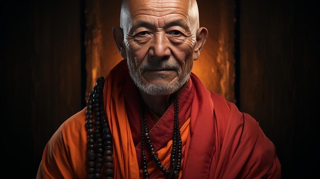 3d rendered photo of Buddhist man