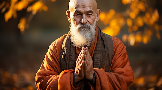 Photo 3d rendered photo of buddhist man