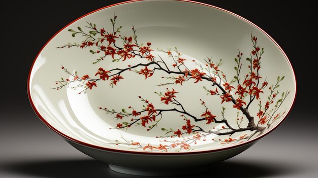 Photo 3d rendered photo of ceramic dishes with some design art