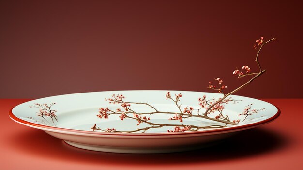 Photo 3d rendered photo of ceramic dishes with some design art