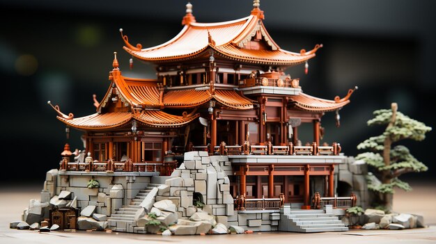 3d rendered photo of Chinese temple design