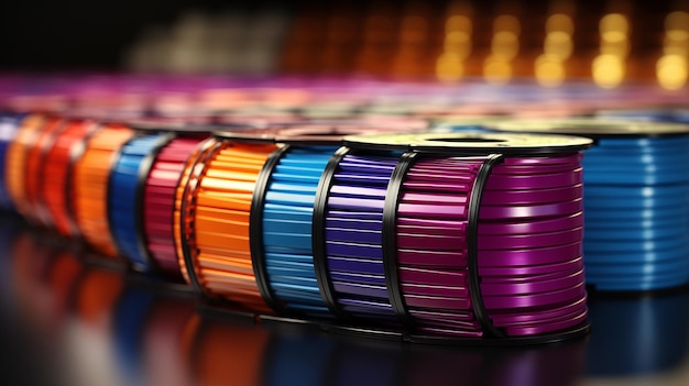 Foto foto 3d di filo di nylon colorato