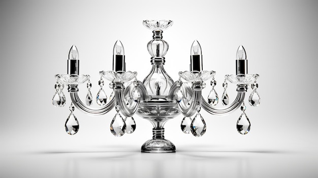 Foto foto renderizzata in 3d del design del lampadario di cristallo