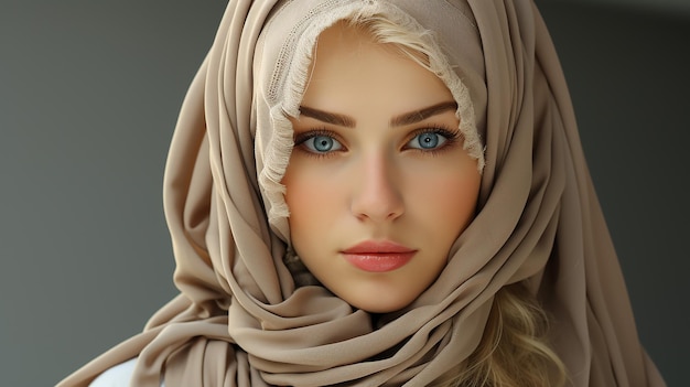 3D-рендеринг фото милой девушки в хиджабе