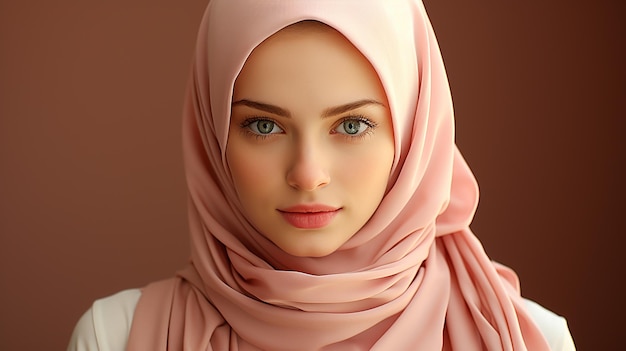 3d rendered photo of cute hijab girl
