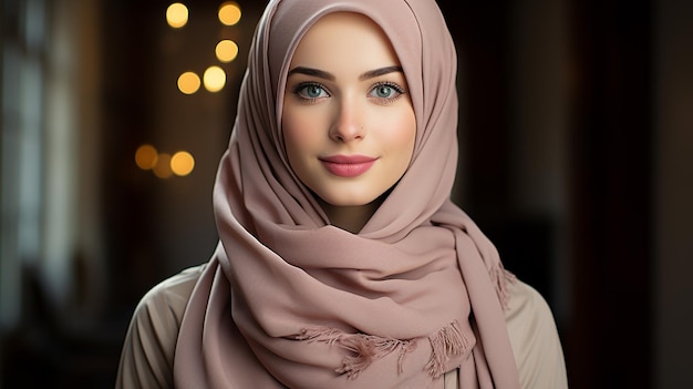 3d rendered photo of cute hijab girl