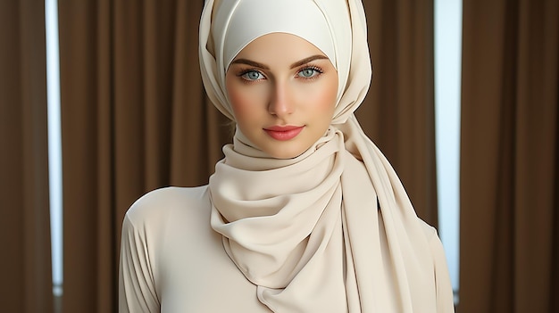 3d rendered photo of cute hijab girl