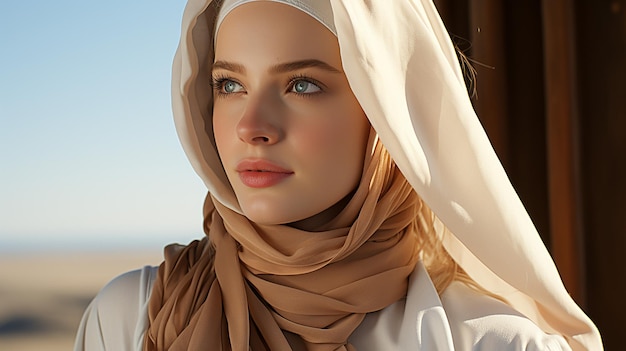 3d rendered photo of cute hijab girl