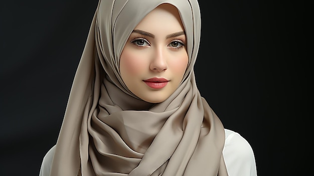 3d rendered photo of cute hijab girl