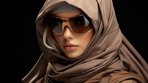 3d rendered photo of cute hijab girl