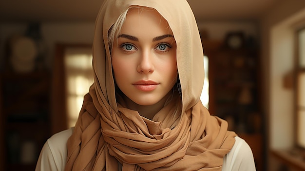 3d rendered photo of cute hijab girl