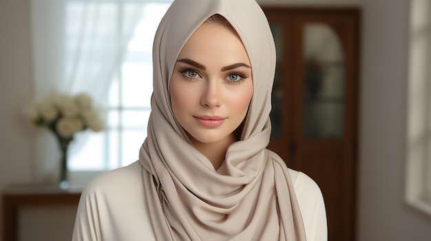 3d rendered photo of cute hijab girl